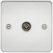 Knightsbridge FP0100PC Flat Plate 1G TV Outlet (NON-ISOLATED) - Polished Chrome TV Outlets Knightsbridge - Sparks Warehouse