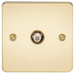 Knightsbridge FP0150PB Flat Plate 1G SAT TV Outlet (NON-ISOLATED) - Polished Brass TV Outlets Knightsbridge - Sparks Warehouse