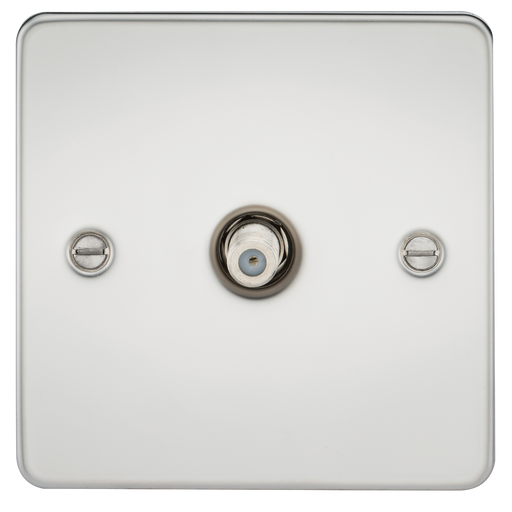 Knightsbridge FP0150PC Flat Plate 1G SAT TV Outlet (NON-ISOLATED) - Polished Chrome TV Outlets Knightsbridge - Sparks Warehouse