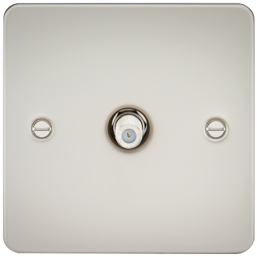 Knightsbridge FP0150PL Flat Plate 1G SAT TV Outlet (NON-ISOLATED) - Pearl TV Outlets Knightsbridge - Sparks Warehouse