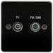 Knightsbridge FP0160GM Flat Plate SCREENED DIPLEX Outlet (TV & FM DAB) - Gunmetal TV Outlets Knightsbridge - Sparks Warehouse