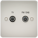 Knightsbridge FP0160PL Flat Plate SCREENED DIPLEX Outlet (TV & FM DAB) - Pearl TV Outlets Knightsbridge - Sparks Warehouse