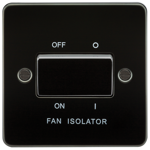 Knightsbridge FP1100GM Flat Plate 10A 3 POLE Fan Isolator Switch - Gunmetal Fan Isolator Switch Knightsbridge - Sparks Warehouse