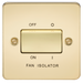 Knightsbridge FP1100PB Flat Plate 10A 3 POLE Fan Isolator Switch - Polished Brass Fan Isolator Switch Knightsbridge - Sparks Warehouse