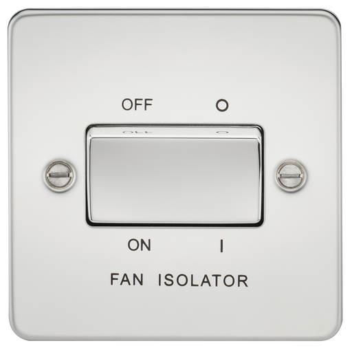 Knightsbridge FP1100PC Flat Plate 10A 3 POLE Fan Isolator Switch - Polished Chrome Fan Isolator Switch Knightsbridge - Sparks Warehouse