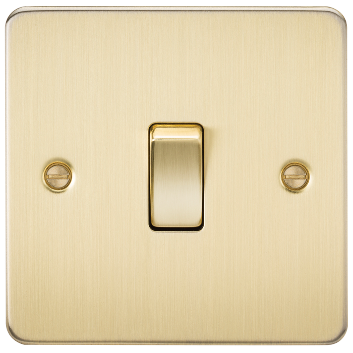 Knightsbridge FP1200BB Flat Plate 10A 1G INTERMEDIATE Switch - Brushed Brass Switch Knightsbridge - Sparks Warehouse