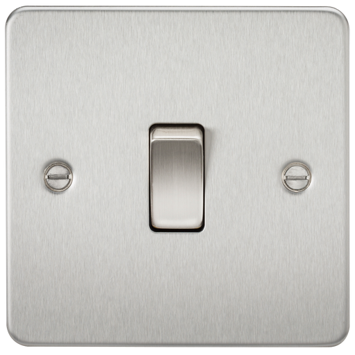 Knightsbridge FP1200BC Flat Plate 10A 1G INTERMEDIATE Switch - Brushed Chrome Switch Knightsbridge - Sparks Warehouse