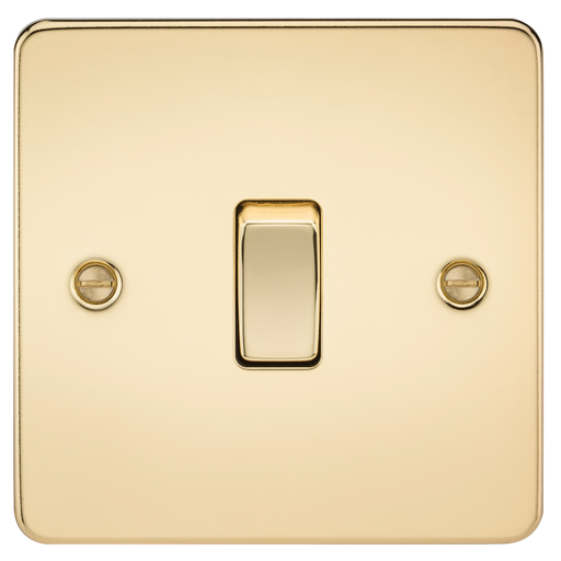 Knightsbridge FP1200PB Flat Plate 10A 1G INTERMEDIATE Switch - Polished Brass Switch Knightsbridge - Sparks Warehouse