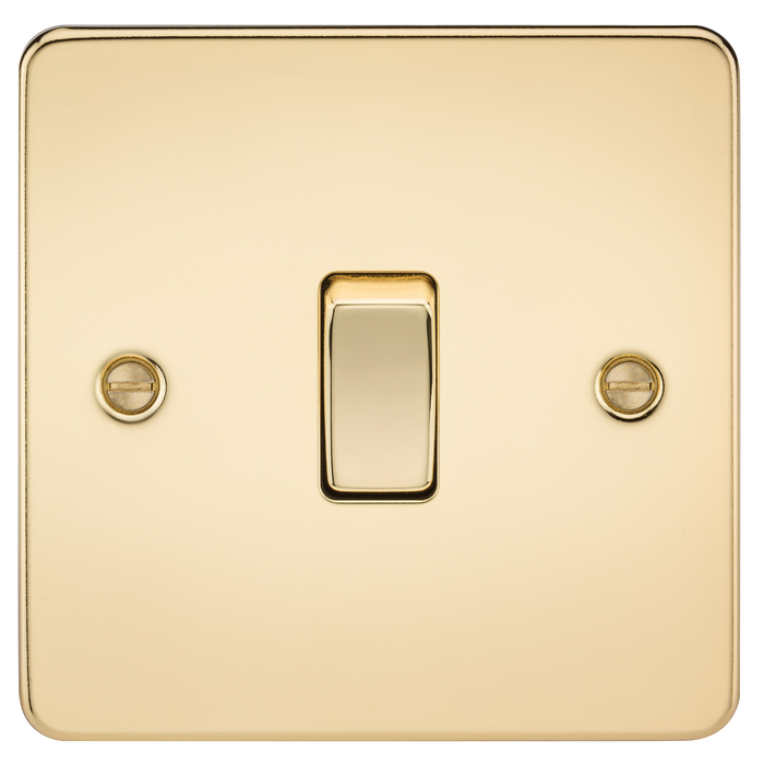 Knightsbridge FP1200PB Flat Plate 10A 1G INTERMEDIATE Switch - Polished Brass Switch Knightsbridge - Sparks Warehouse