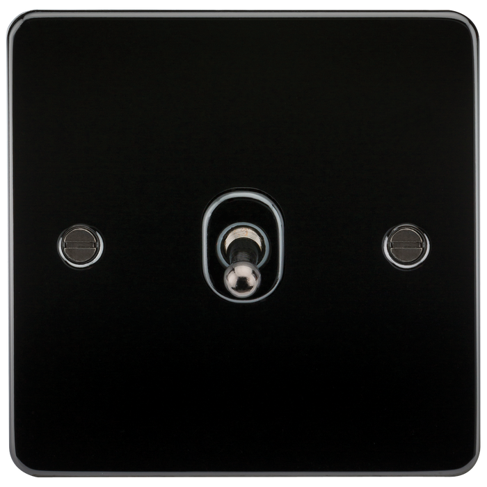 Knightsbridge FP12TOGGM Flat Plate 10A 1G Intermediate Toggle Switch - Gunmetal Switch Knightsbridge - Sparks Warehouse