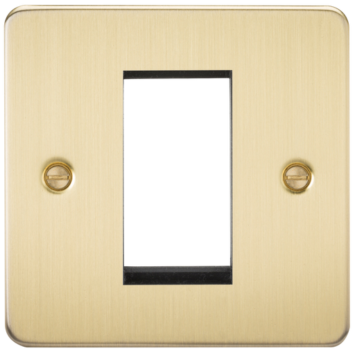 Knightsbridge FP1GBB 1G Modular Face Plate - Brushed Brass Faceplate Knightsbridge - Sparks Warehouse