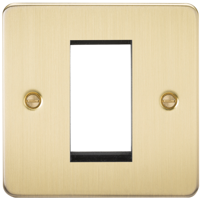 Knightsbridge FP1GBB 1G Modular Face Plate - Brushed Brass Faceplate Knightsbridge - Sparks Warehouse