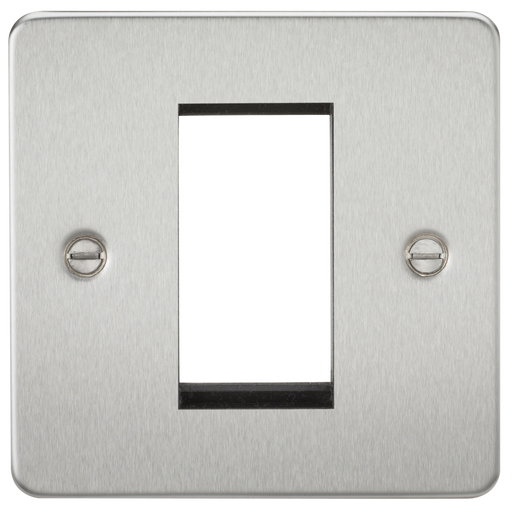 Knightsbridge FP1GBC 1G Modular Face Plate - Brushed Chrome Faceplate Knightsbridge - Sparks Warehouse