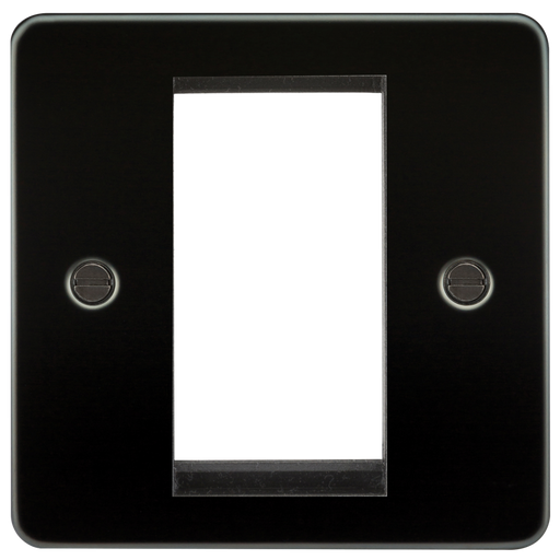 Knightsbridge FP1GGM 1G Modular Face Plate - Gunmetal Faceplate Knightsbridge - Sparks Warehouse