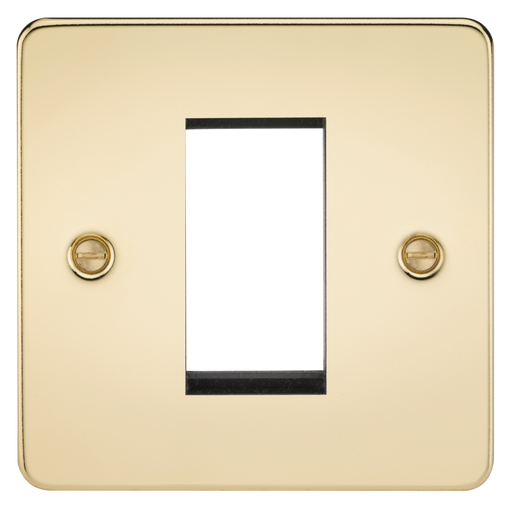 Knightsbridge FP1GPB 1G Modular Face Plate - Polished Brass Faceplate Knightsbridge - Sparks Warehouse