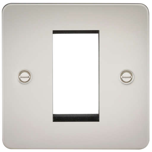 Knightsbridge FP1GPL 1G Modular Face Plate - Pearl Faceplate Knightsbridge - Sparks Warehouse