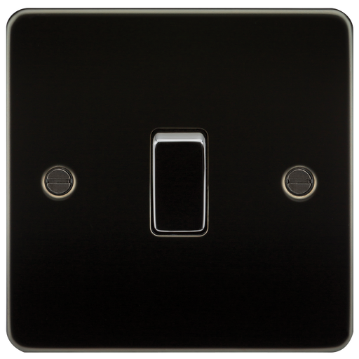 Knightsbridge FP2000GM Flat Plate 10A 1G 2 WAY Switch - Gunmetal Switch Knightsbridge - Sparks Warehouse