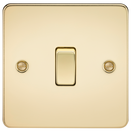 Knightsbridge FP2000PB Flat Plate 10A 1G 2 WAY Switch - Polished Brass Switch Knightsbridge - Sparks Warehouse