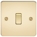 Knightsbridge FP2000PB Flat Plate 10A 1G 2 WAY Switch - Polished Brass Switch Knightsbridge - Sparks Warehouse