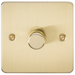 Knightsbridge FP2181BB Flat Plate 1G 2 Way LED Dimmer 40-200W - Brushed Brass Dimmer Switch Knightsbridge - Sparks Warehouse