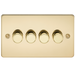 Knightsbridge FP2164PB Flat Plate 4G 2 WAY Dimmer 60-400W - Polished Brass Dimmer Switch Knightsbridge - Sparks Warehouse
