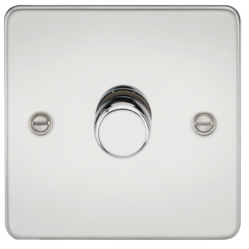 Knightsbridge FP2181PC Flat Plate 1G 2 WAY 10-200W Dimmer - Polished Chrome Dimmer Switch Knightsbridge - Sparks Warehouse