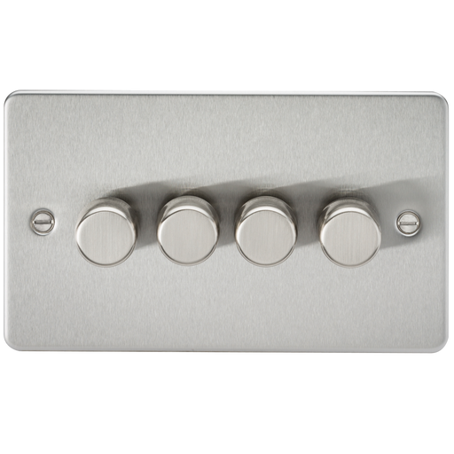 Knightsbridge FP2184BC Flat Plate 4G 2 WAY 40-400W Dimmer - Brushed Chrome Dimmer Switch Knightsbridge - Sparks Warehouse