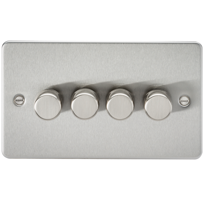 Knightsbridge FP2184BC Flat Plate 4G 2 WAY 40-400W Dimmer - Brushed Chrome Dimmer Switch Knightsbridge - Sparks Warehouse