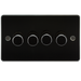 Knightsbridge FP2184GM Flat Plate 4G 2 way 10-200W (5-150W LED) Trailing Edge Dimmer - Gunmetal Light Switches Knightsbridge - Sparks Warehouse