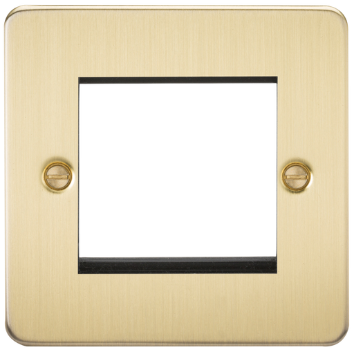 Knightsbridge FP2GBB 2G Modular Face Plate - Brushed Brass Faceplate Knightsbridge - Sparks Warehouse