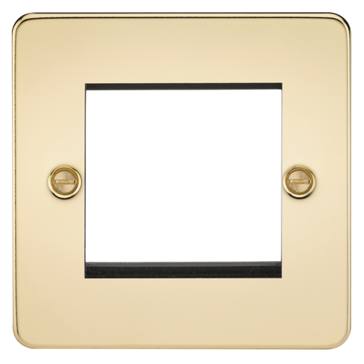 Knightsbridge FP2GPB 2G Modular Face Plate - Polished Brass Faceplate Knightsbridge - Sparks Warehouse