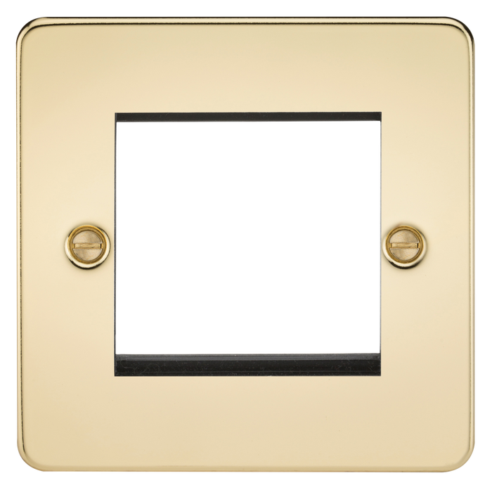 Knightsbridge FP2GPB 2G Modular Face Plate - Polished Brass Faceplate Knightsbridge - Sparks Warehouse