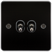 Knightsbridge FP2TOGGM Flat Plate 10A 2G 2 WAY Toggle Switch - Gunmetal Toggle Switch Knightsbridge - Sparks Warehouse