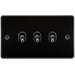 Knightsbridge FP3TOGGM Flat Plate 10A 3G 2 WAY Toggle Switch - Gunmetal Toggle Switch Knightsbridge - Sparks Warehouse
