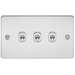 Knightsbridge FP3TOGPC Flat Plate 10A 3G 2 WAY Toggle Switch - Polished Chrome Toggle Switch Knightsbridge - Sparks Warehouse