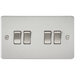 Knightsbridge FP4100BC Flat Plate 10A 4G 2 WAY Switch - Brushed Chrome Switch Knightsbridge - Sparks Warehouse