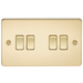 Knightsbridge FP4100PB Flat Plate 10A 4G 2 WAY Switch - Polished Brass Switch Knightsbridge - Sparks Warehouse