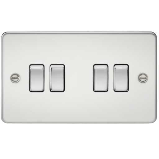 Knightsbridge FP4100PC Flat Plate 10A 4G 2 WAY Switch - Polished Chrome Switch Knightsbridge - Sparks Warehouse