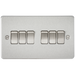 Knightsbridge FP4200BC Flat Plate 10A 6G 2 WAY Switch - Brushed Chrome Switch Knightsbridge - Sparks Warehouse