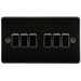 Knightsbridge FP4200GM Flat Plate 10A 6G 2 WAY Switch - Gunmetal Switch Knightsbridge - Sparks Warehouse