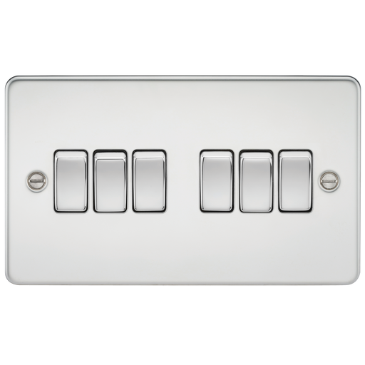 Knightsbridge FP4200PC Flat Plate 10A 6G 2 WAY Switch - Polished Chrome Switch Knightsbridge - Sparks Warehouse