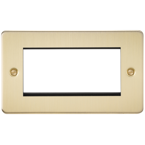 Knightsbridge FP4GBB 4G Modular Face Plate - Brushed Brass Faceplate Knightsbridge - Sparks Warehouse