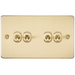 Knightsbridge FP4TOGBB Flat Plate 10A 4G 2 WAY Toggle Switch - Brushed Brass Toggle Switch Knightsbridge - Sparks Warehouse