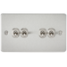 Knightsbridge FP4TOGBC Flat Plate 10A 4G 2 WAY Toggle Switch - Brushed Chrome Toggle Switch Knightsbridge - Sparks Warehouse