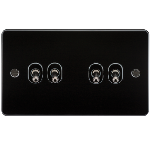 Knightsbridge FP4TOGGM Flat Plate 10A 4G 2 WAY Toggle Switch - Gunmetal Toggle Switch Knightsbridge - Sparks Warehouse