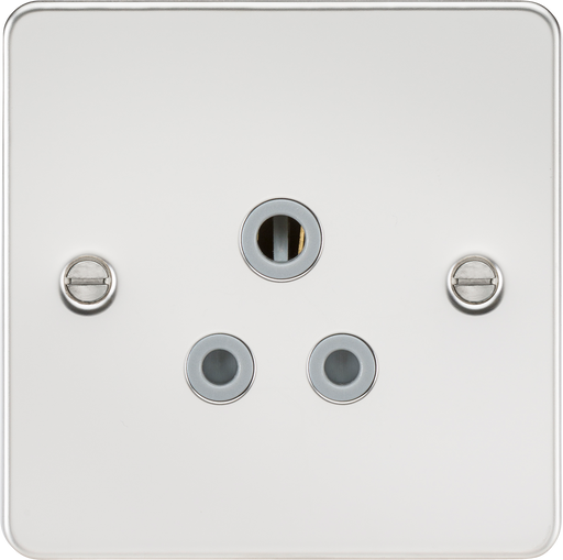 Knightsbridge FP5APCG Flat Plate 5A Unswitched Socket - Polished Chrome With Grey Insert Socket Knightsbridge - Sparks Warehouse