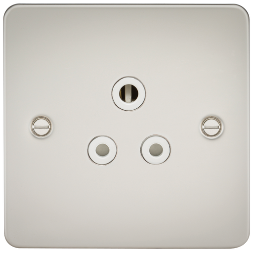 Knightsbridge FP5APLW Flat Plate 5A UNSwitched Socket - Pearl With White Insert Socket Knightsbridge - Sparks Warehouse
