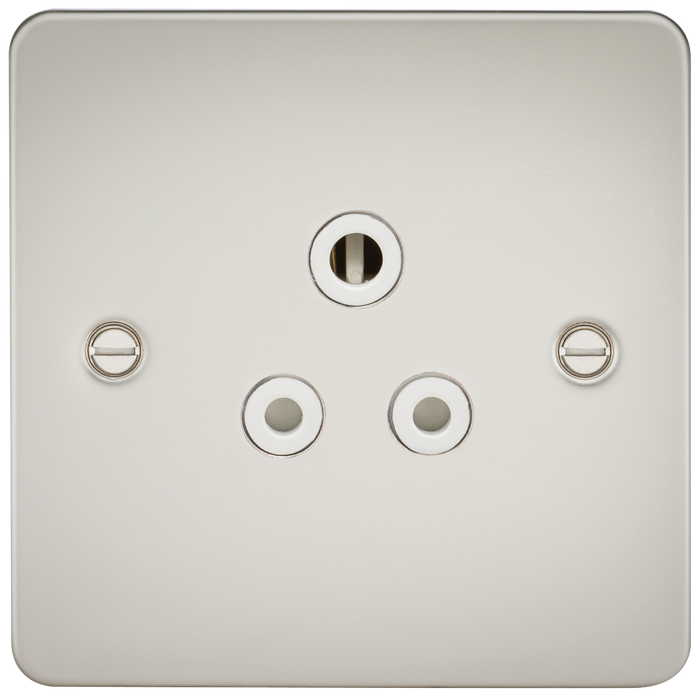 Knightsbridge FP5APLW Flat Plate 5A UNSwitched Socket - Pearl With White Insert Socket Knightsbridge - Sparks Warehouse