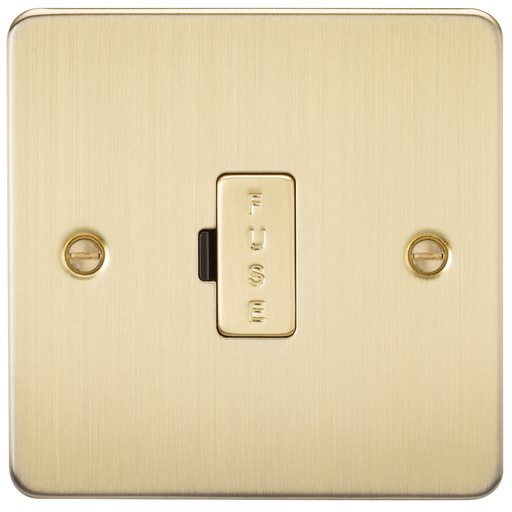Knightsbridge FP6000BB Flat Plate 13A Fused Spur Unit - Brushed Brass Fuse Unit Knightsbridge - Sparks Warehouse
