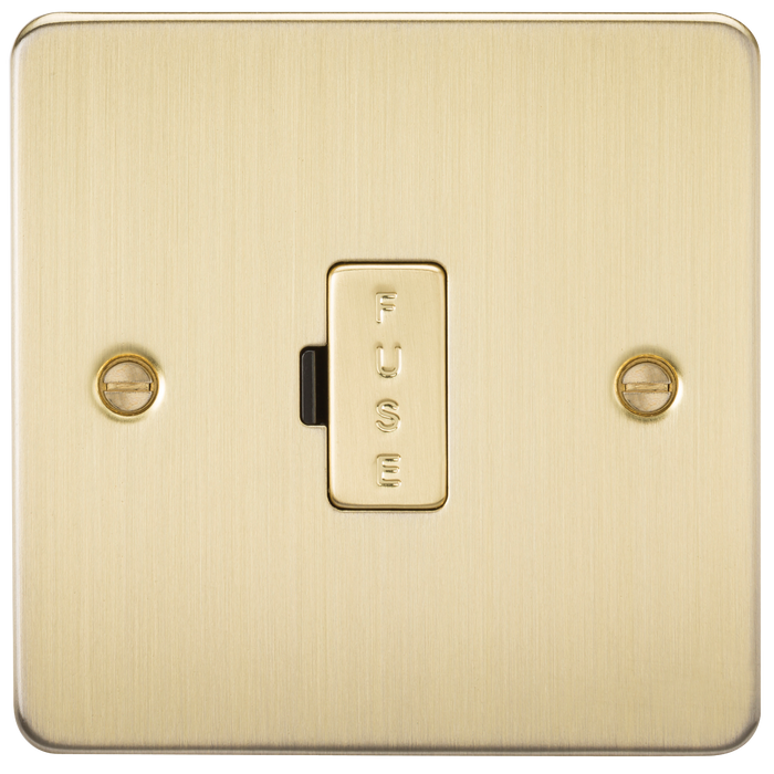 Knightsbridge FP6000BB Flat Plate 13A Fused Spur Unit - Brushed Brass Fuse Unit Knightsbridge - Sparks Warehouse